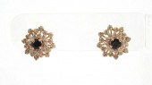 SAPPHIRE AND DIAMOND EAR STUDS