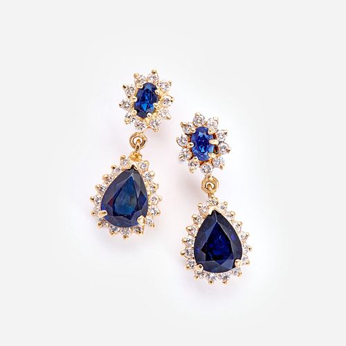 SAPPHIRE AND DIAMOND EARRINGS IN