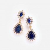 SAPPHIRE AND DIAMOND EARRINGS