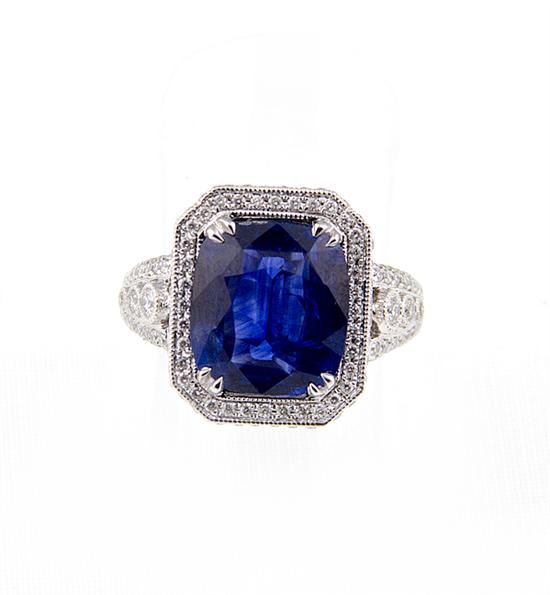 Sapphire and diamond ring 7.0ct