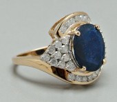 Sapphire and diamond ring, ova