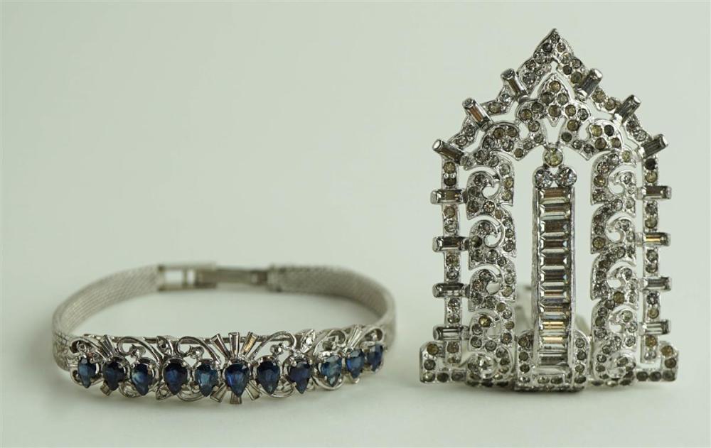 SAPPHIRE AND WHITE METAL BRACELET