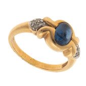 SAPPHIRE, DIAMOND, 14K YELLOW