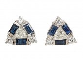 SAPPHIRE, DIAMOND & 18K PIERCE