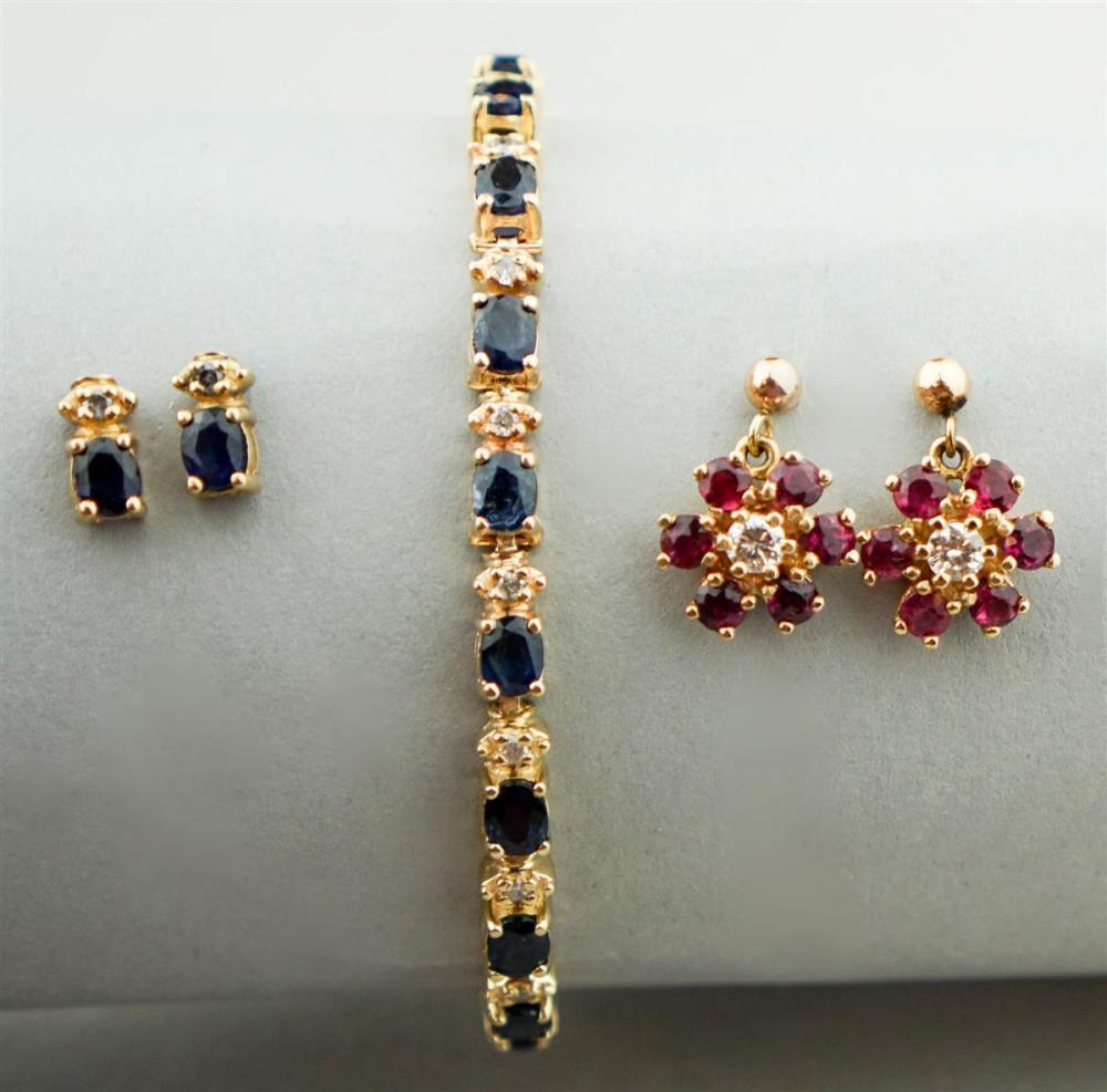 SAPPHIRE, DIAMOND AND 14K