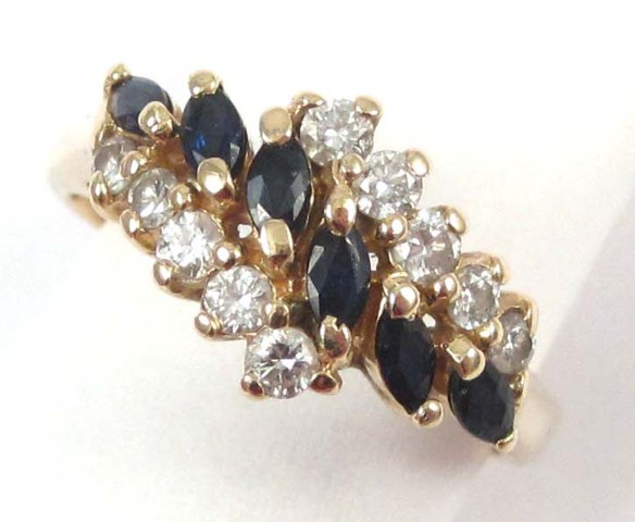SAPPHIRE DIAMOND AND FOURTEEN KARAT