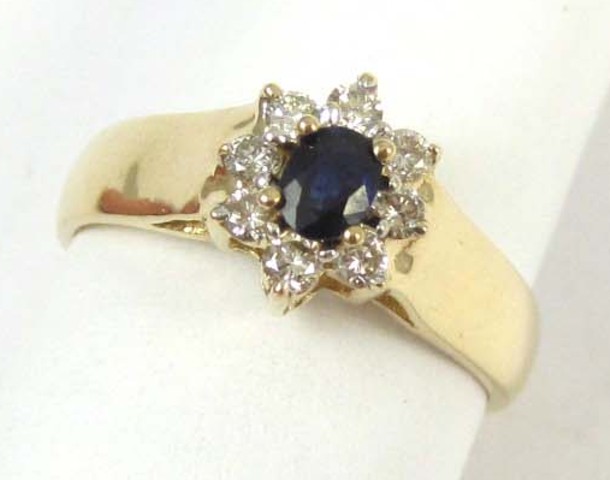 SAPPHIRE DIAMOND AND FOURTEEN KARAT