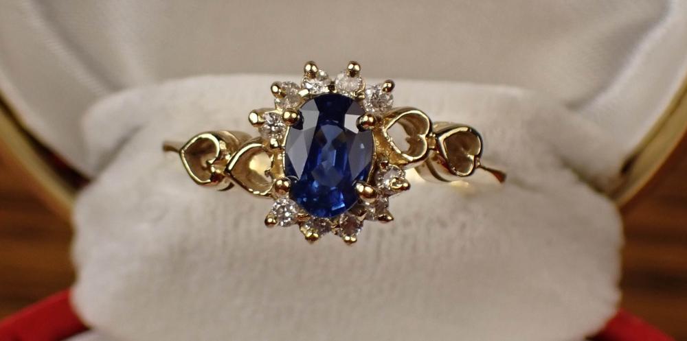 SAPPHIRE, DIAMOND AND GOLD
