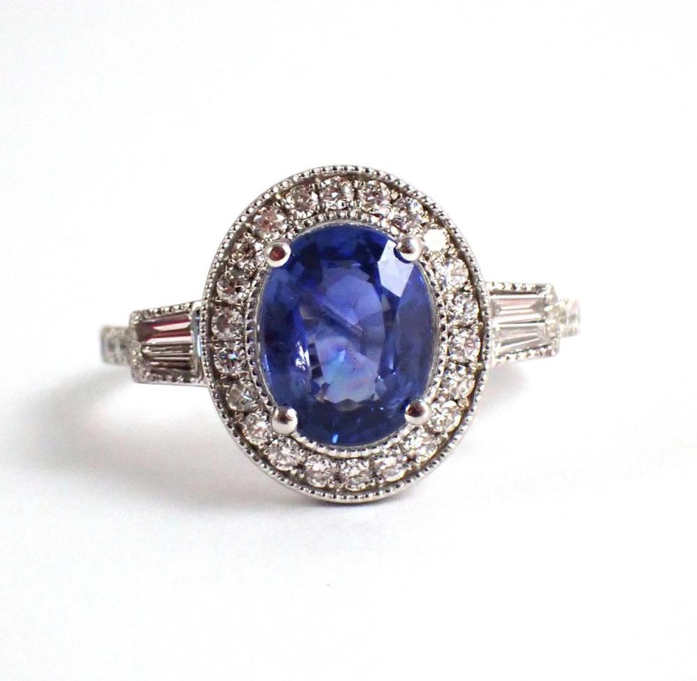 SAPPHIRE, DIAMOND AND PLATINUM
