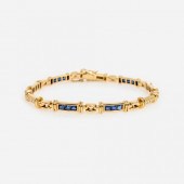 SAPPHIRE DIAMOND BAR LINK BRAC
