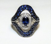 SAPPHIRE & DIAMOND LADY'S 14K
