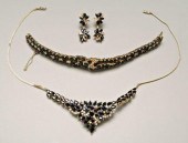 Sapphire, diamond necklace, br