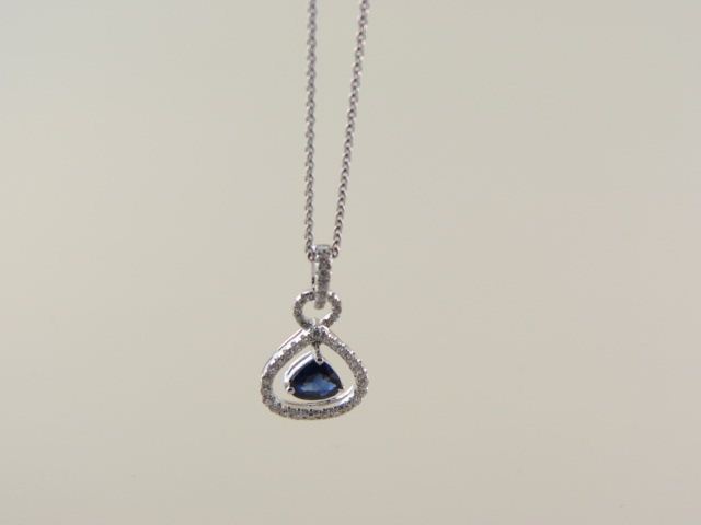 Sapphire & Diamond Pendant .91