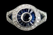 Sapphire, diamond ring, Art De