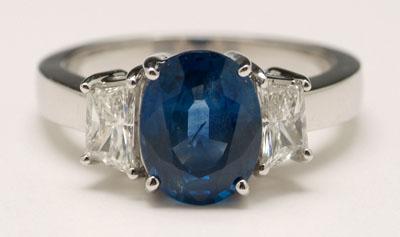 Sapphire, diamond ring, central