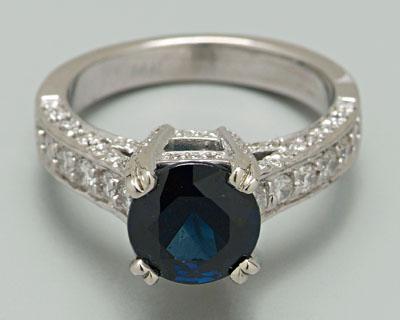 Sapphire, diamond ring, central