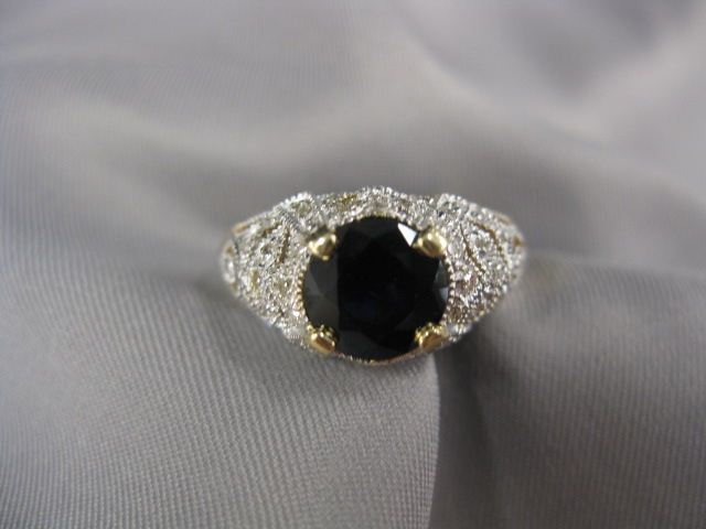 Sapphire & Diamond Ring deep blue 1