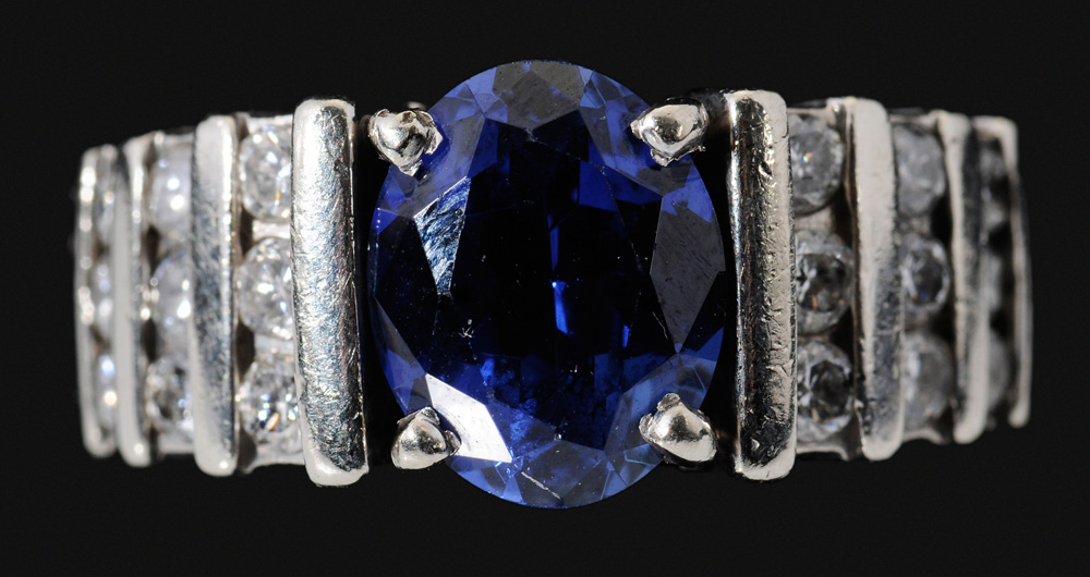 Sapphire, Diamond Ring lady's 14
