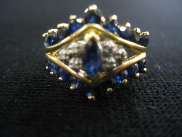 Sapphire & Diamond Ring marquis and