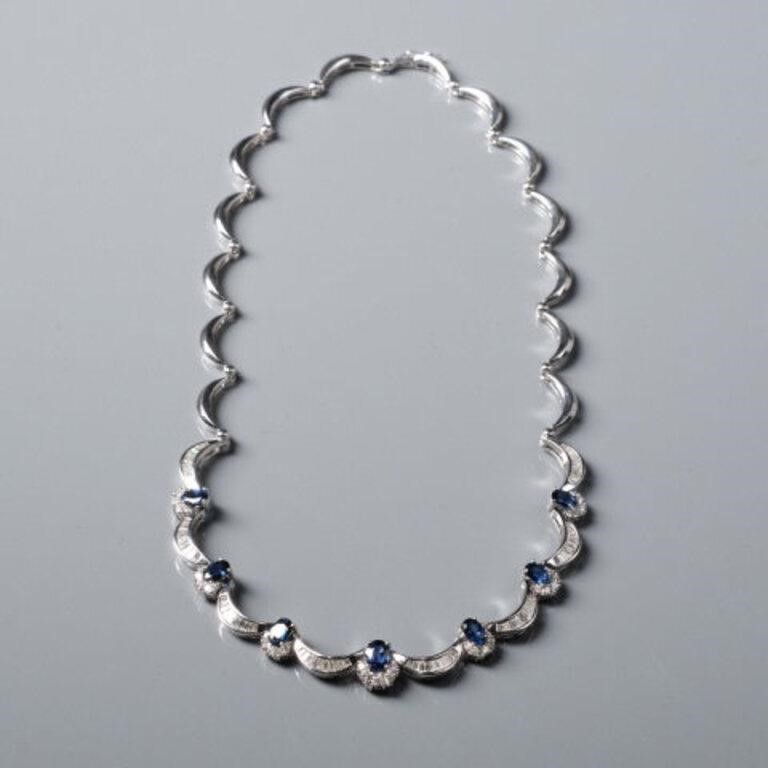 SAPPHIRE & DIAMOND WHITE GOLD