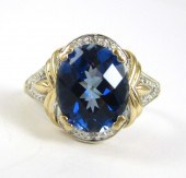 SAPPHIRE DOUBLET AND DIAMOND R