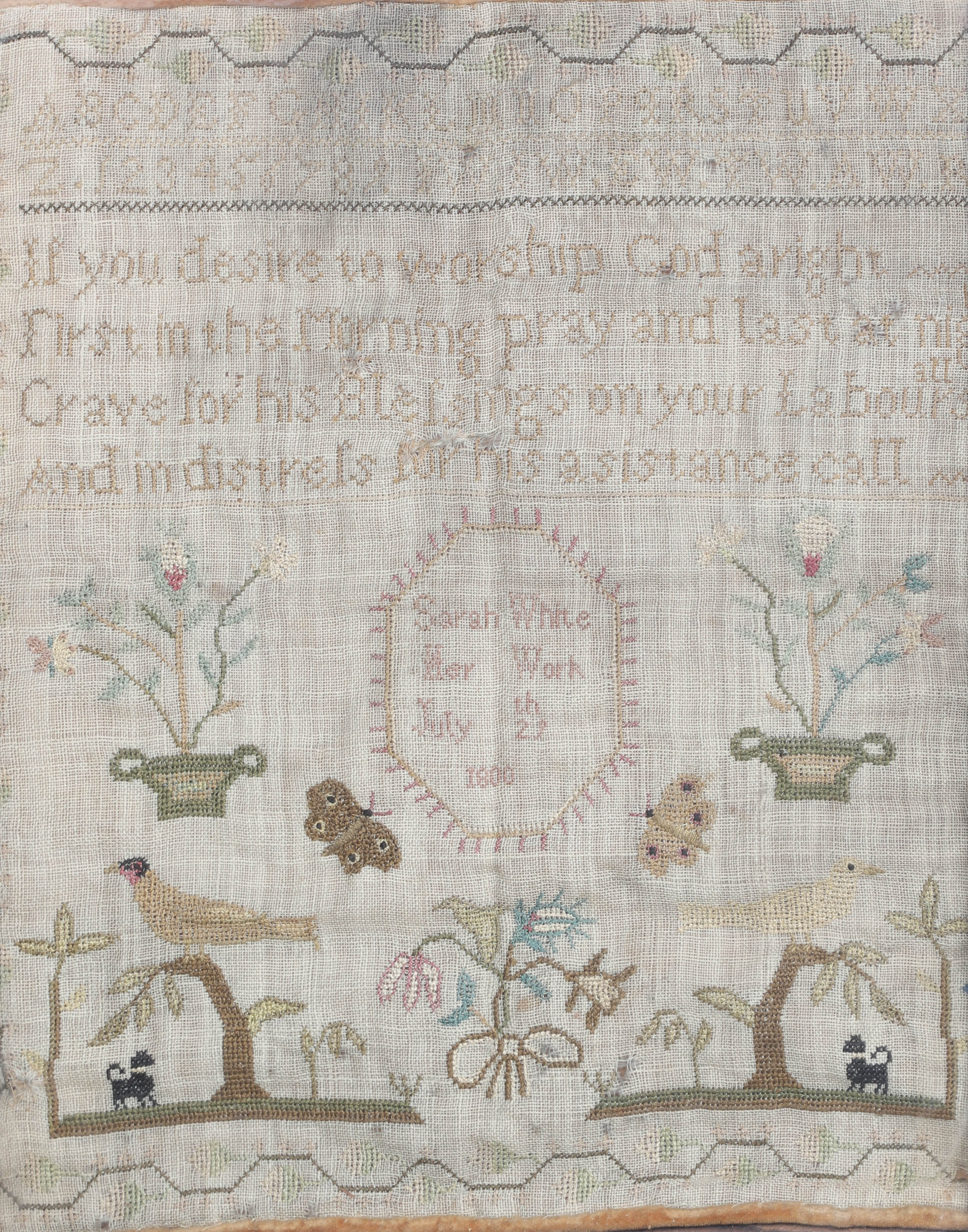 Sarah White 1800 needlework