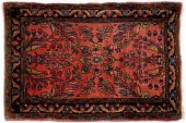 Sarouk mat, tree and floral de