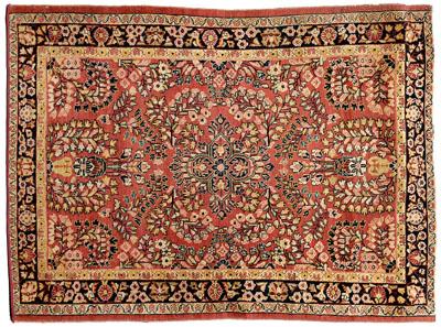 Sarouk rug, floral designs on