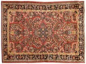 Sarouk rug, floral designs on
