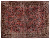 Sarouk rug, repeating floral b