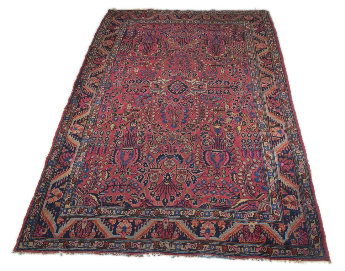 SAROUK SCATTER RUG, 83" X 54"Sarouk