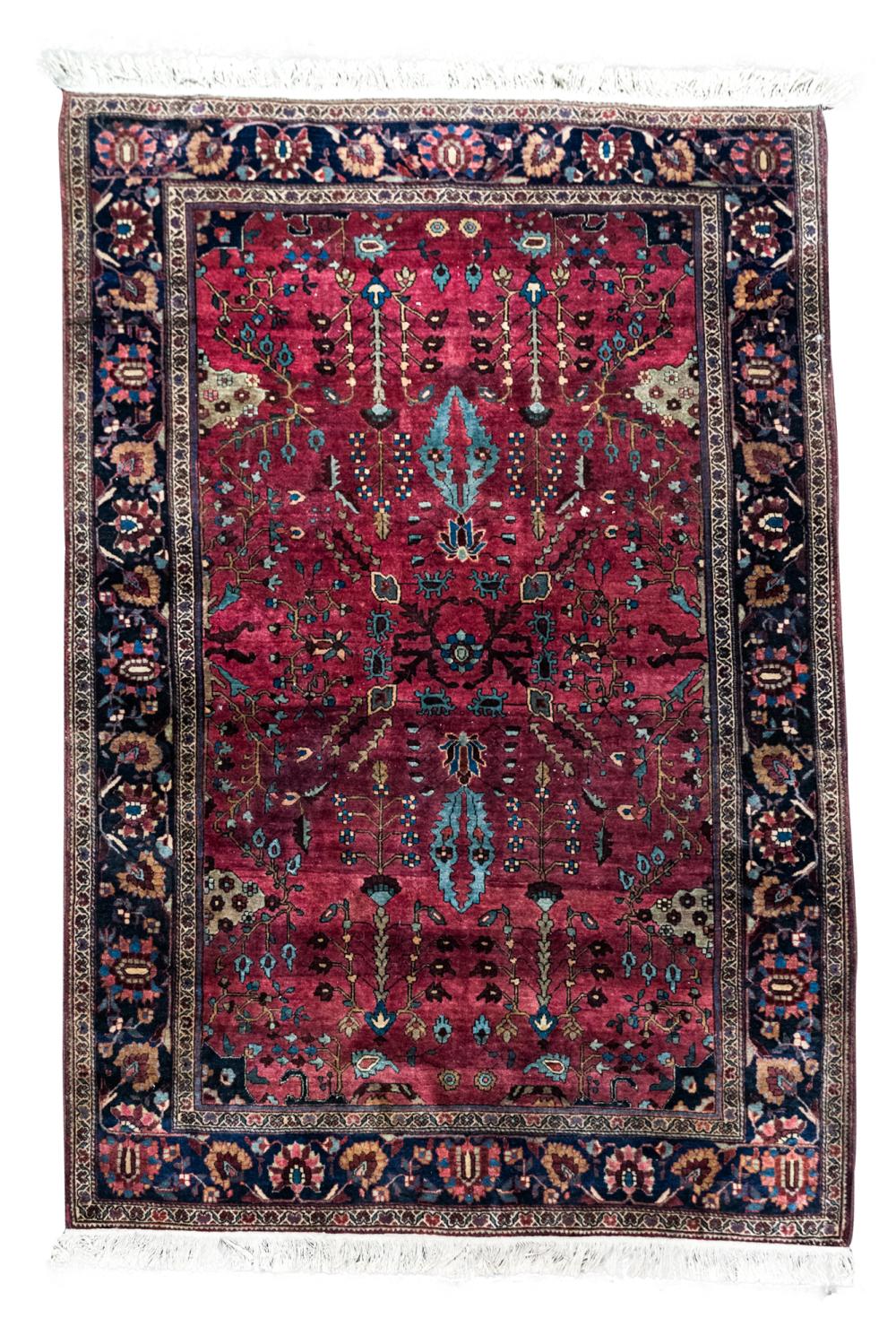 SAROUK THROW RUGred field 78 x 53