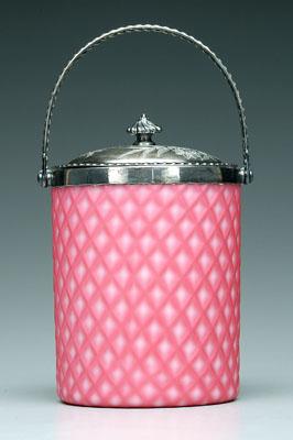 Satin glass biscuit box,