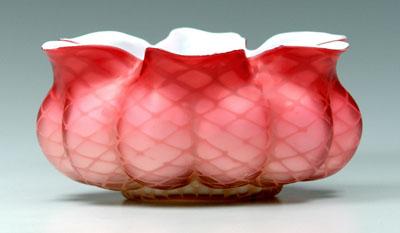 Satin glass bowl, cranberry with