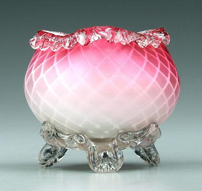 Satin glass footed bowl,