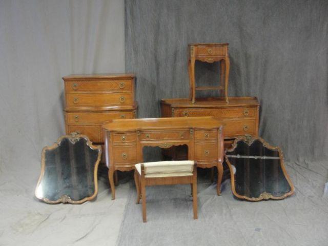 Satinwood Bedroom Set. 8 pieces.