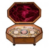 SATINWOOD BOX WITH SAILOR'S VA