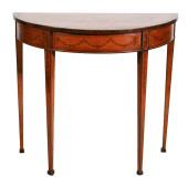 SATINWOOD HAND PAINTED DEMILUN