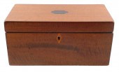 SATINWOOD VENEER TEA CADDY, IN