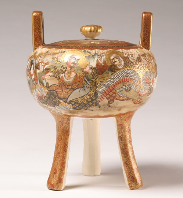 Satsuma earthenware koro with