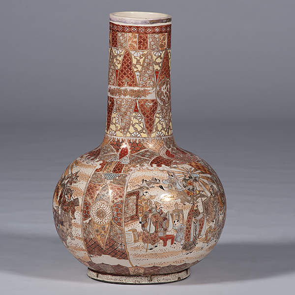 Satsuma Floor Vase Japanese 19th