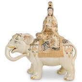 SATSUMA PORCELAIN KANNON & ELE