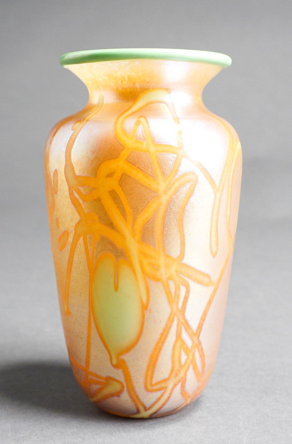 SAUL ALCAZAR IRIDESCENT GLASS VASE,