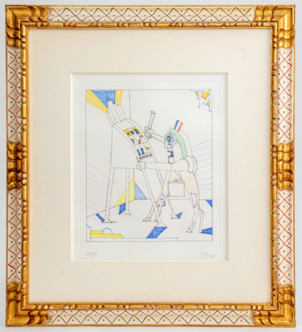 SAUL STEINBERG "LAS VEGAS" ETCHING,