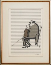 SAUL STEINBERG VIOLONIST LITHO