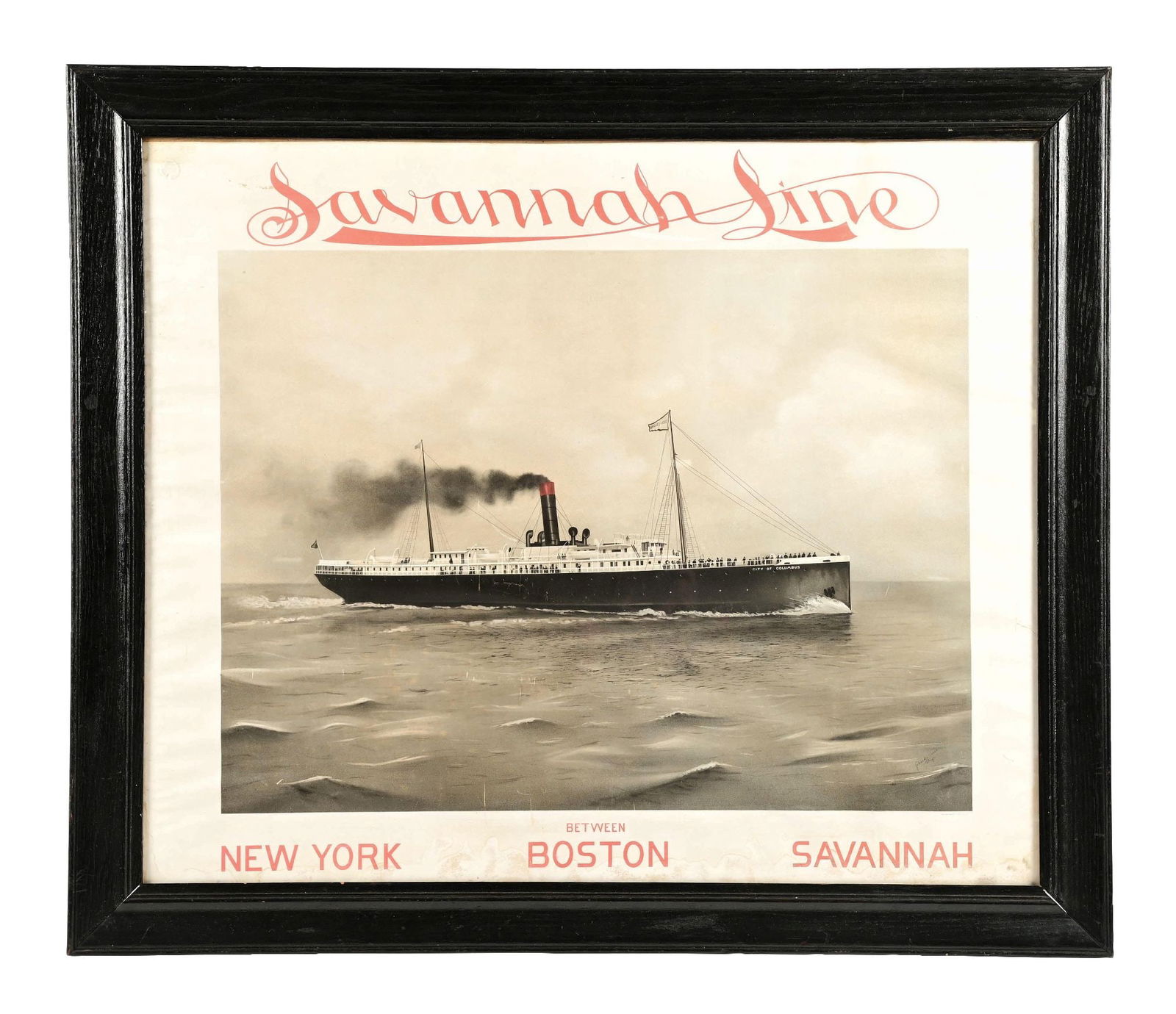 SAVANNAH LINE STEAMSHIP FRAMED