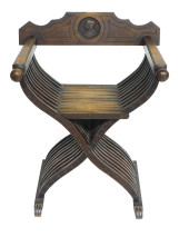 SAVONAROLA CHAIR, ITALIAN, 19T