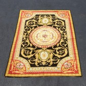 SAVONNERIE STYLE RUG WITH BLAC