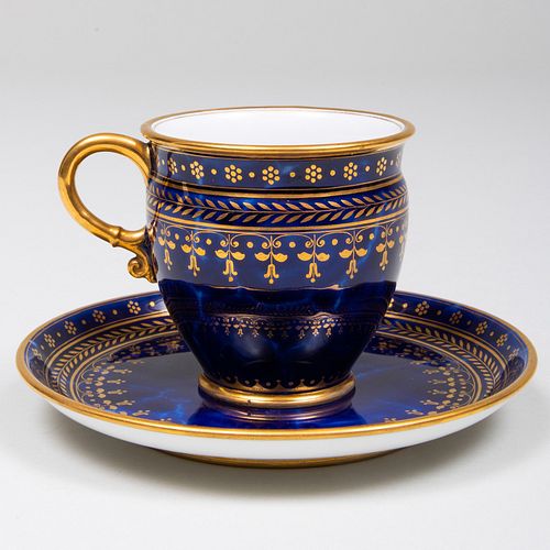 SÃ¨VRES PORCELAIN BLUE GROUND CUP