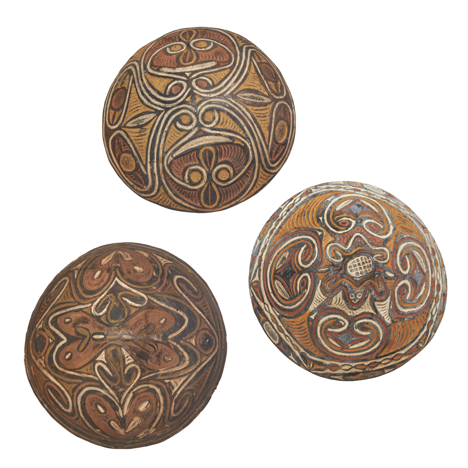 SAWOS PEOPLES, (3) POLYCHROMED CLAY